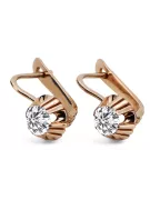 Earrings Vintage craft Zircon Original Vintage 14K Rose Gold vec027r